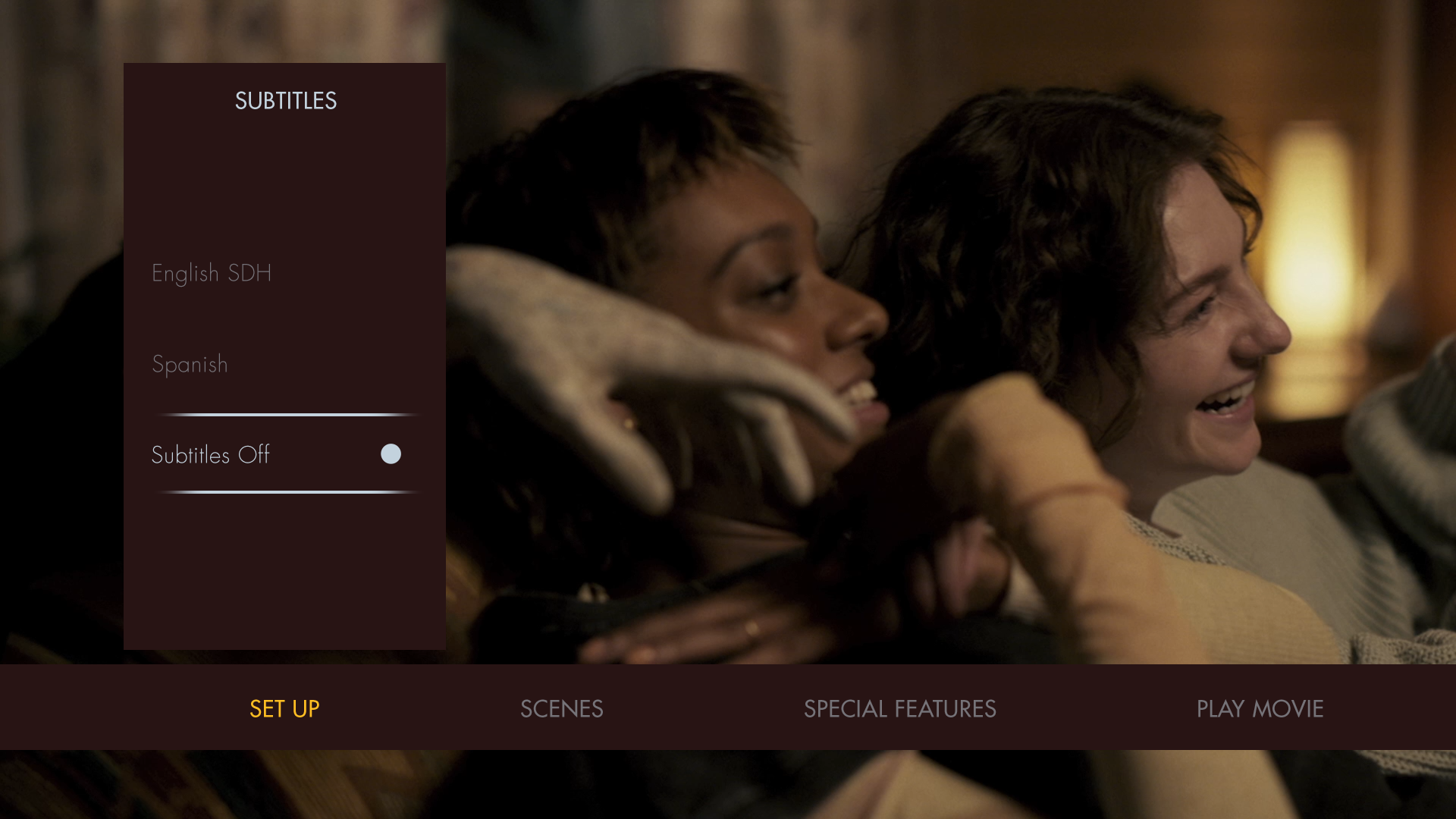 Talk to Me 4K subtitles menu