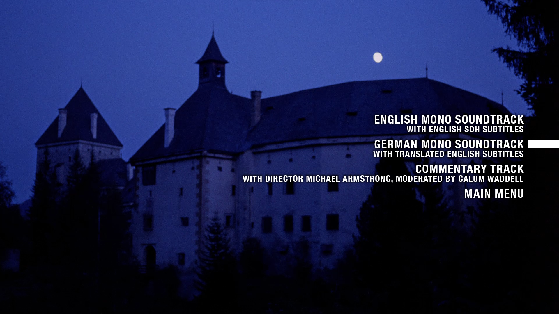 Mark of the Devil 4K Blu-ray setup menu