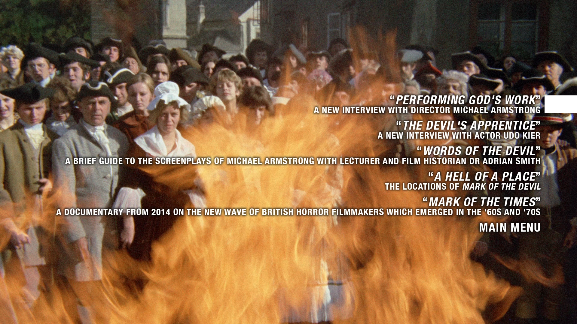 Mark of the Devil 4K extras menu 1