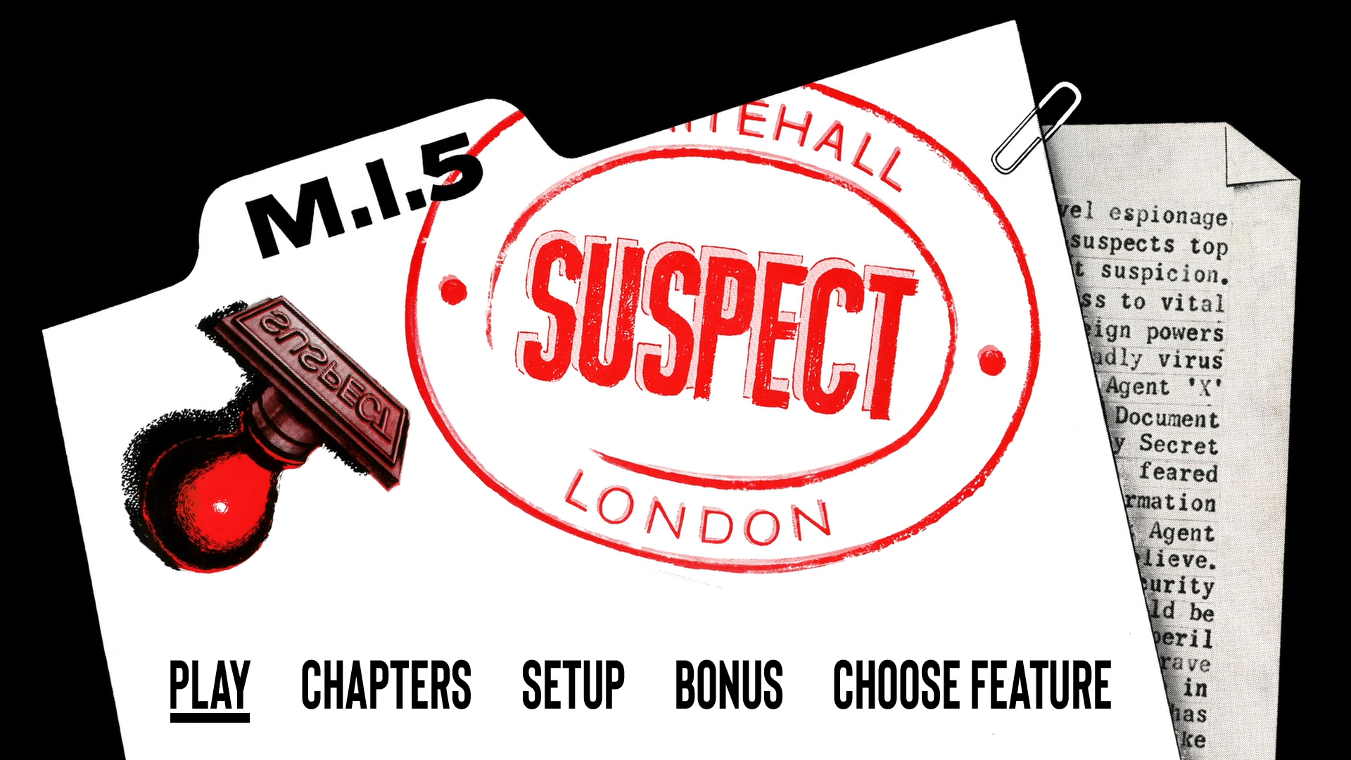 Suspect Blu-ray menu