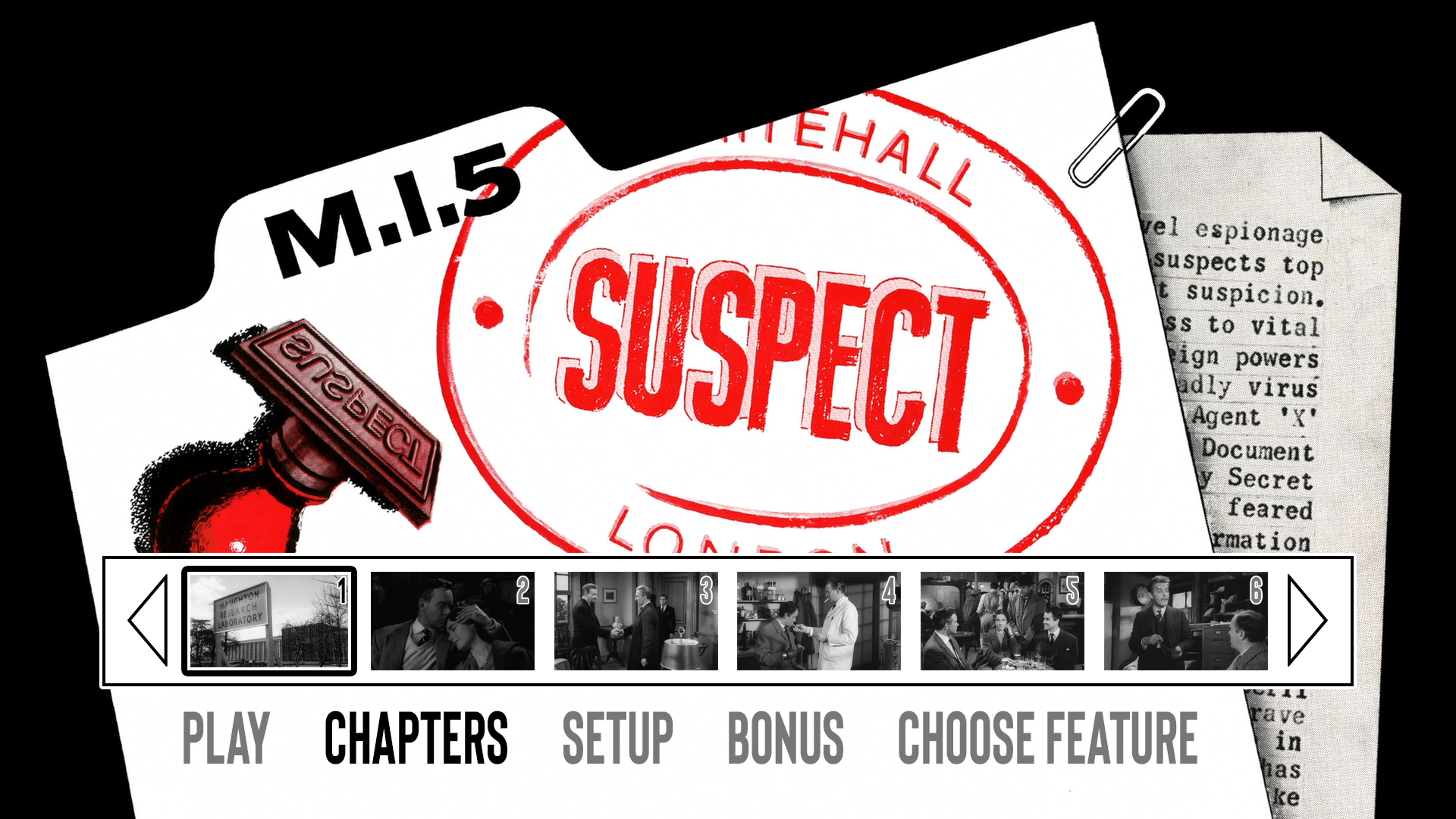 Suspect scene select menu