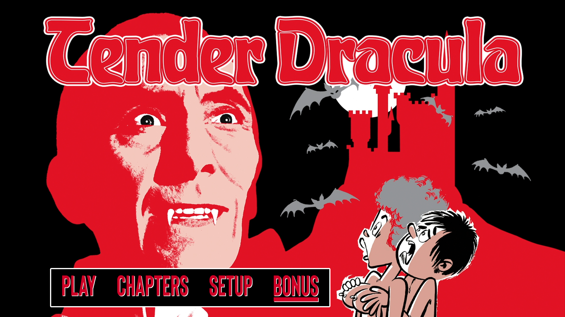 Tender Dracula Blu-ray menu