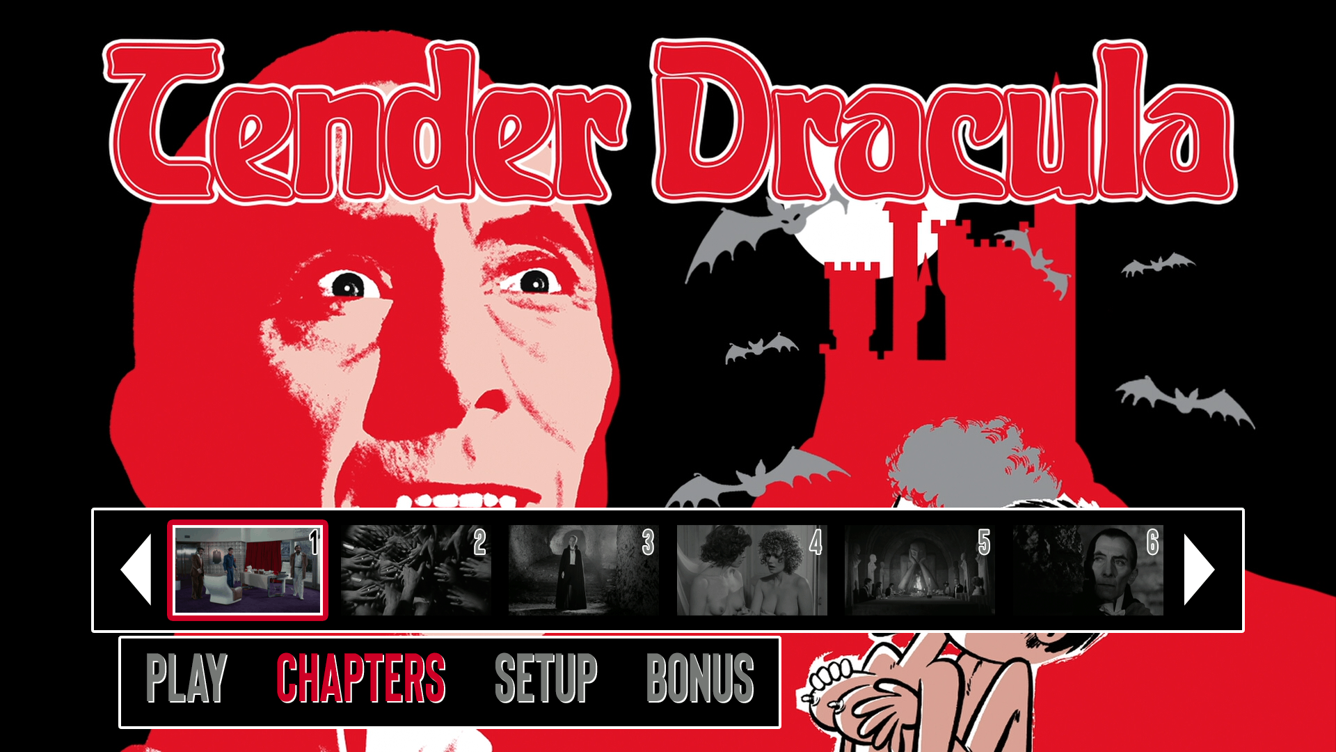 Tender Dracula scene select menu