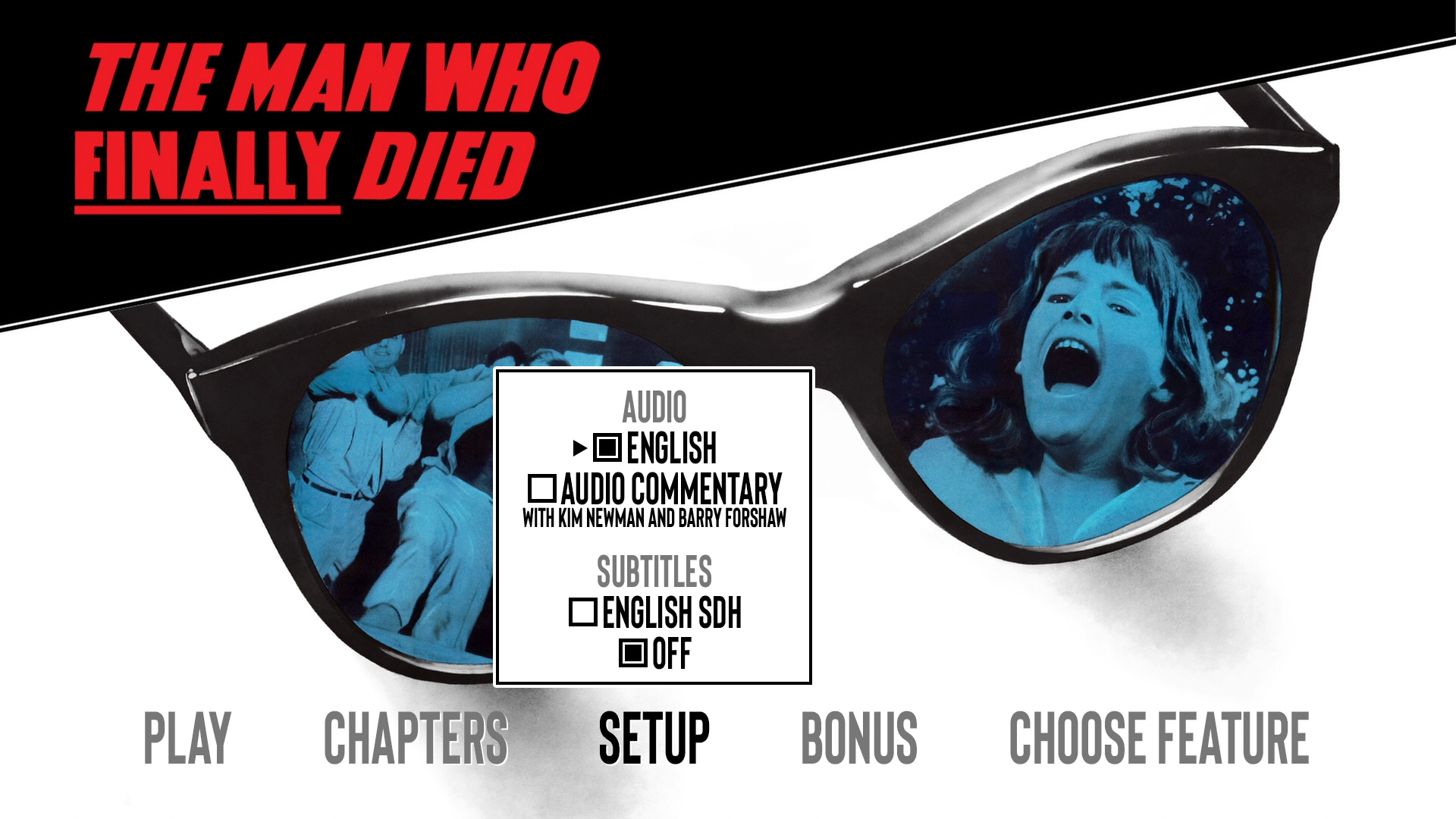 The Man Who Finally Died setup menu