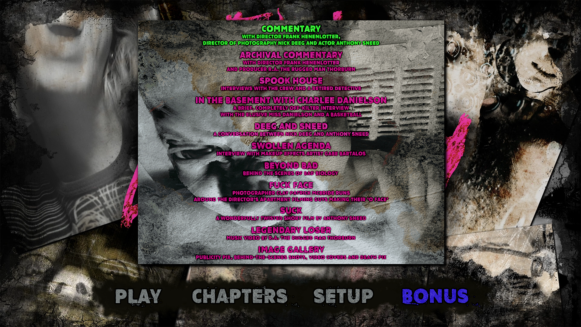 Bad Biology Blu-ray Extras Menu