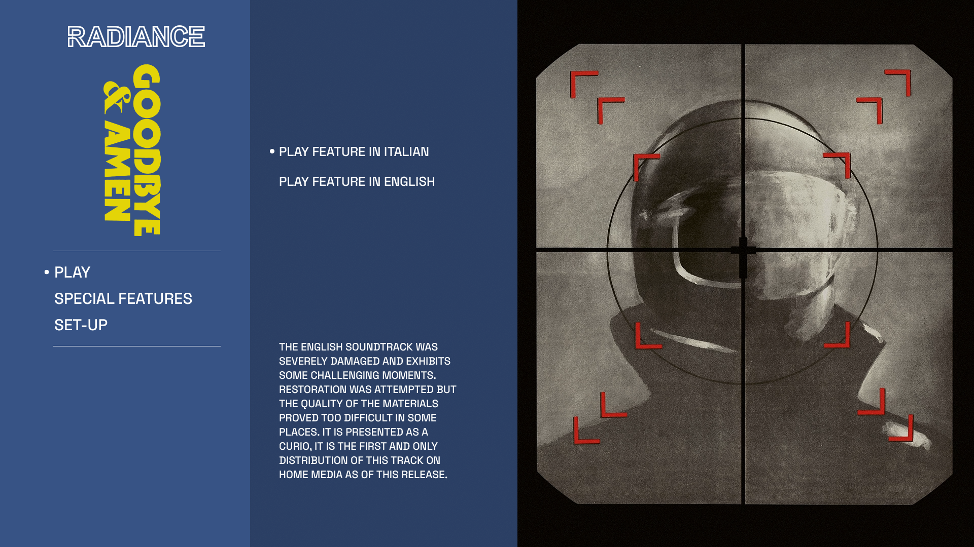 Goodbye & Amen Blu-ray menu