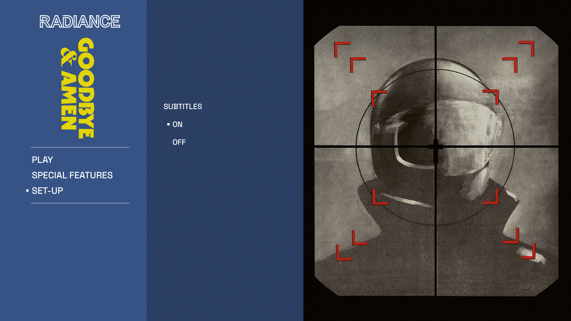 Goodbye & Amen setup menu