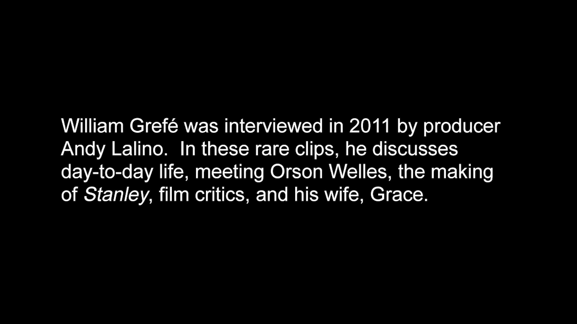 Impulse 2011 William Grefe interview