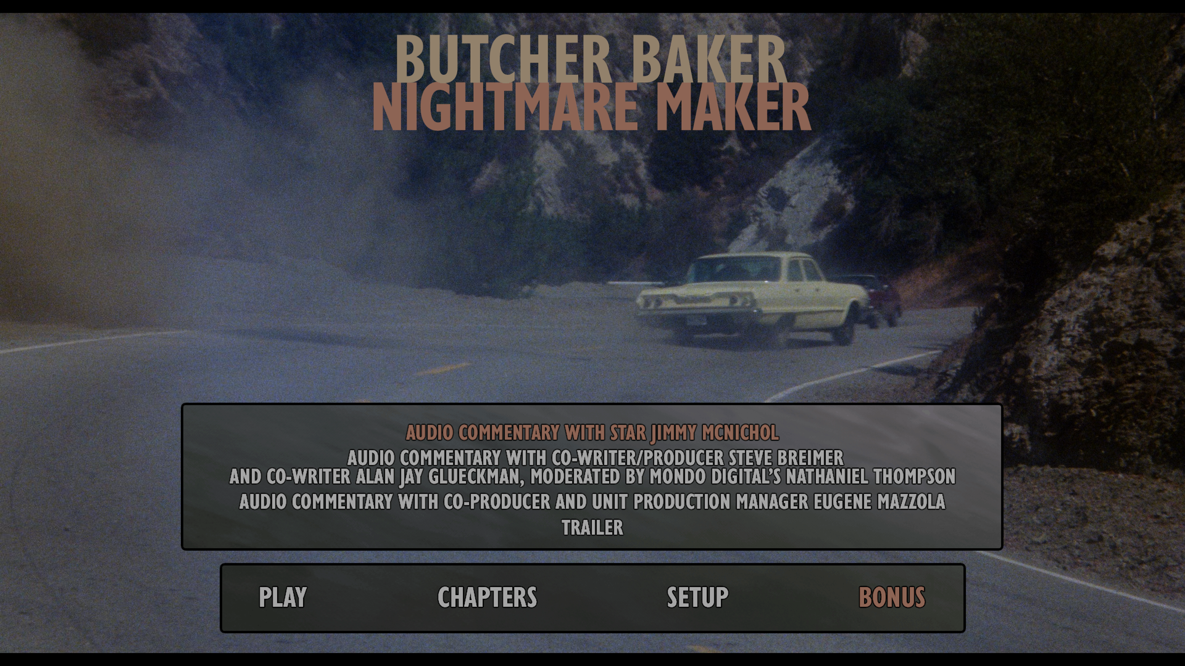 Butcher Baker Nightmare Maker 4K UHD Extras Menu 1