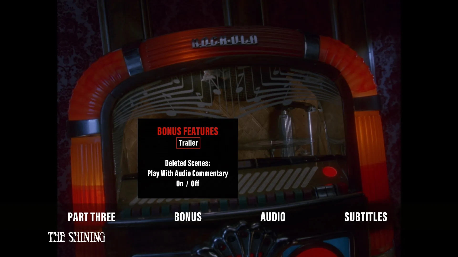 Stephen King's The Shining extras menu