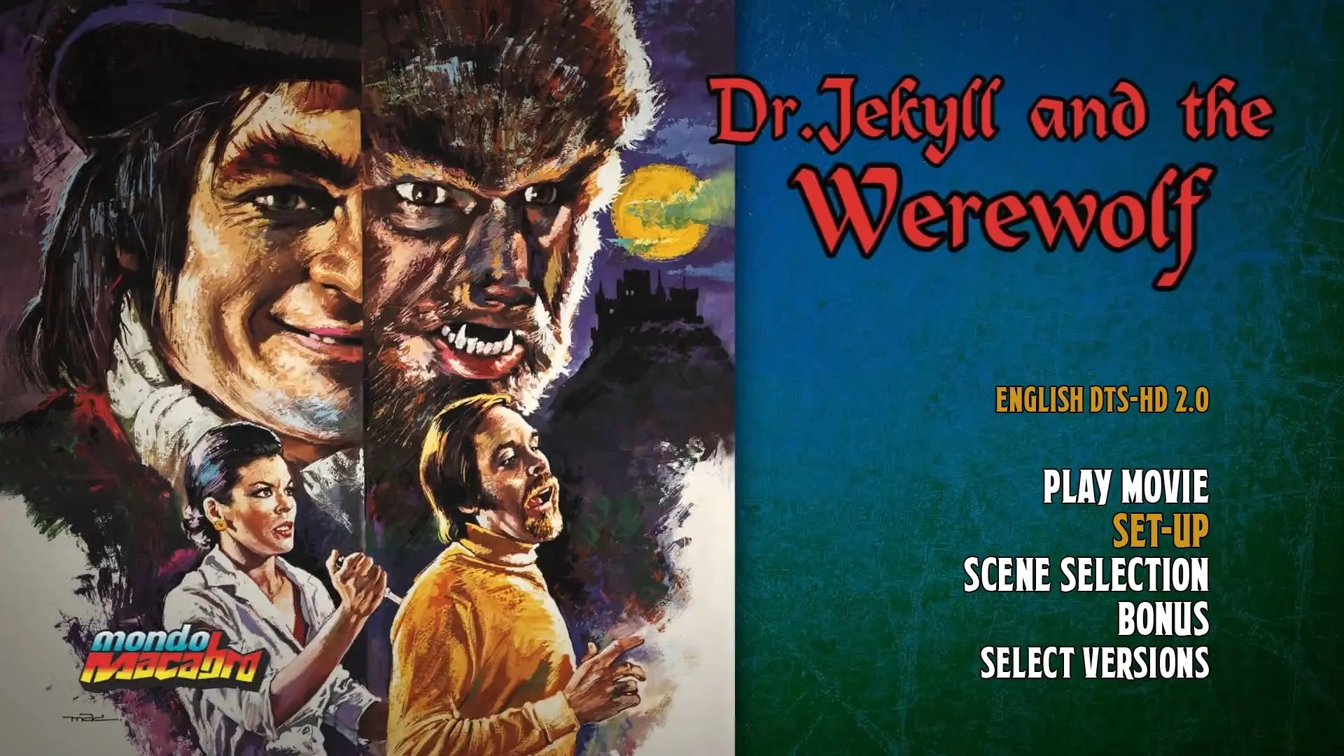 Dr. Jekyll and the Werewolf English export cut setup menu