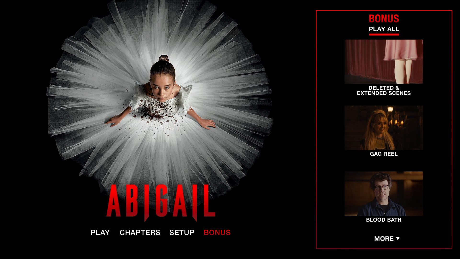 Abigail Blu-ray Extras Menu