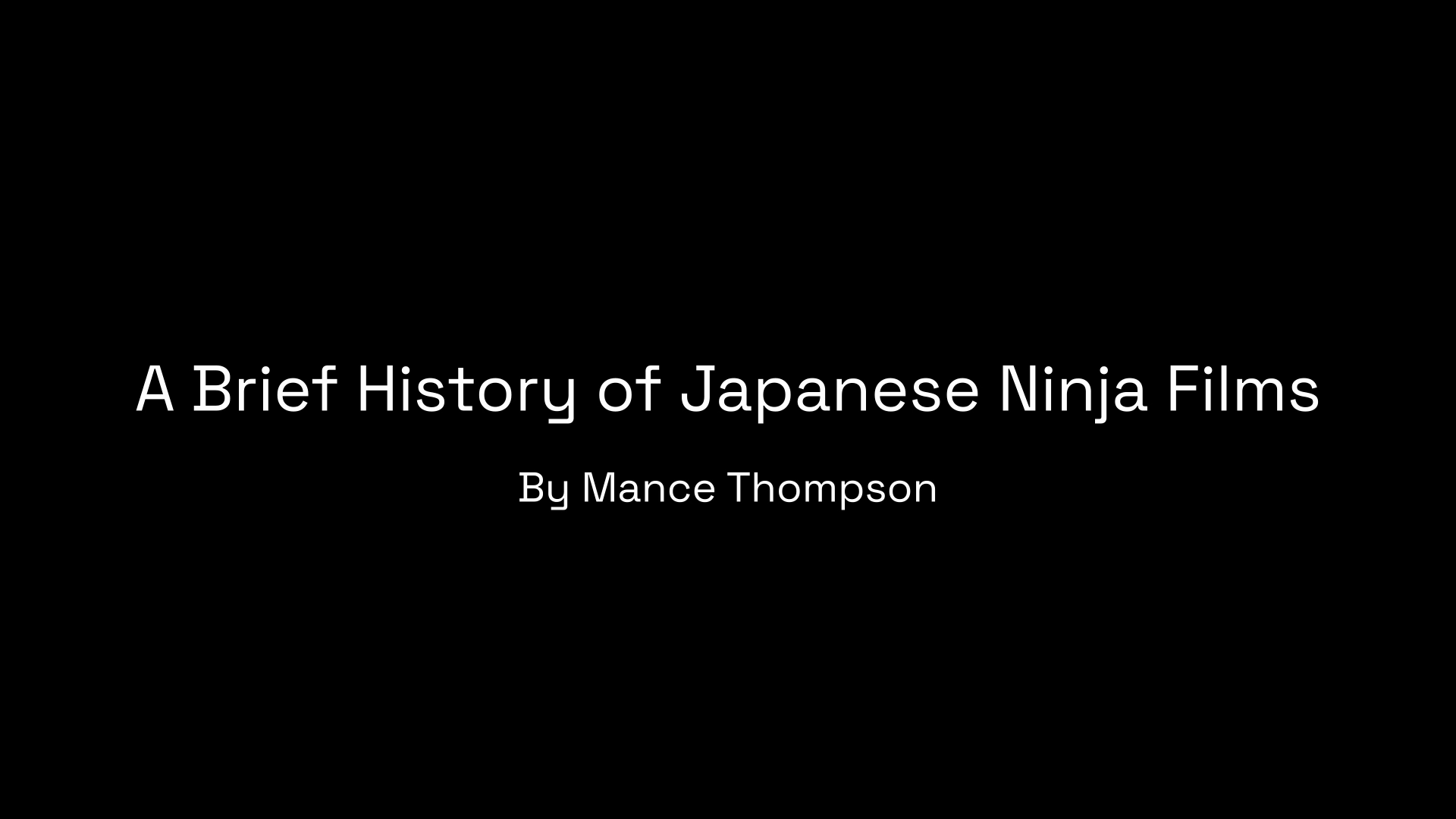 Shinobi 3: Resurrection Mance Thompson visual essay