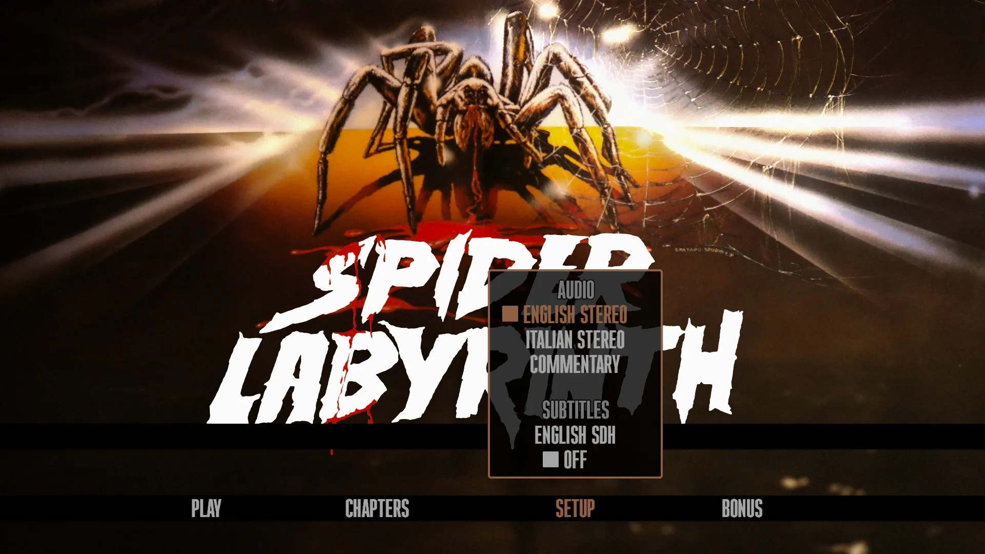 Spider Labyrinth 4K setup menu