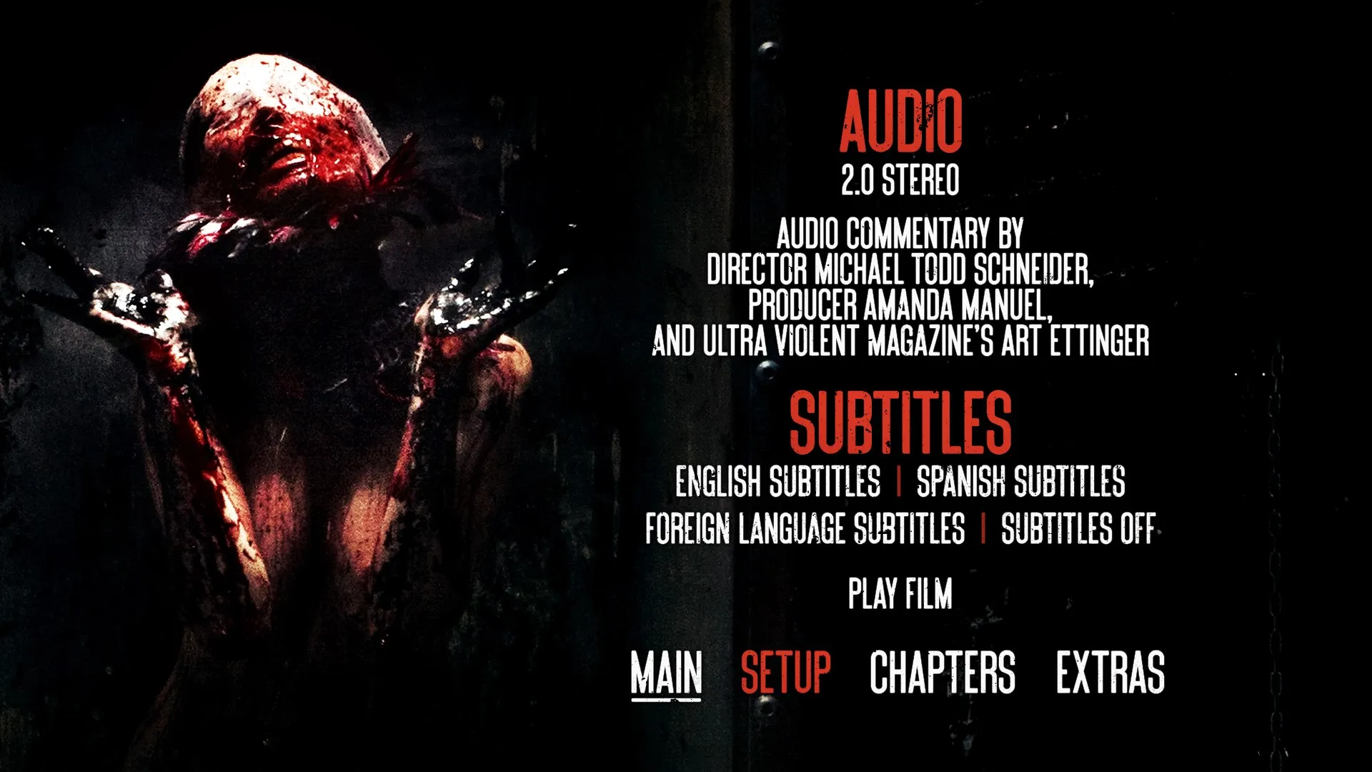 The Profane Exhibit setup menu