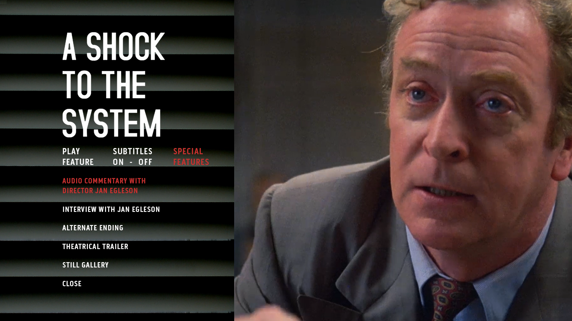 A Shock to the System Blu-ray Extras Menu