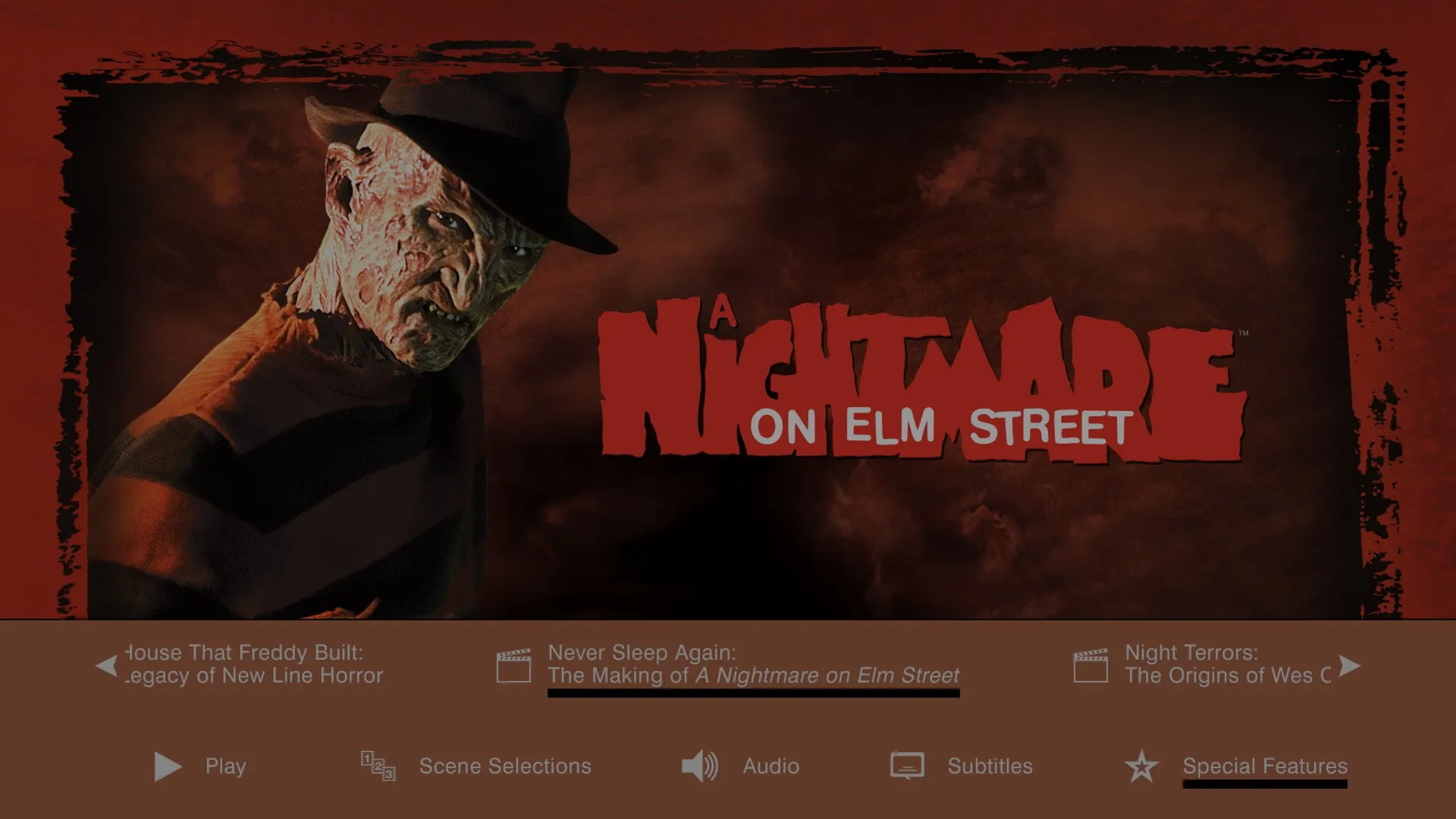A Nightmare on Elm Street 4K extras menu 2