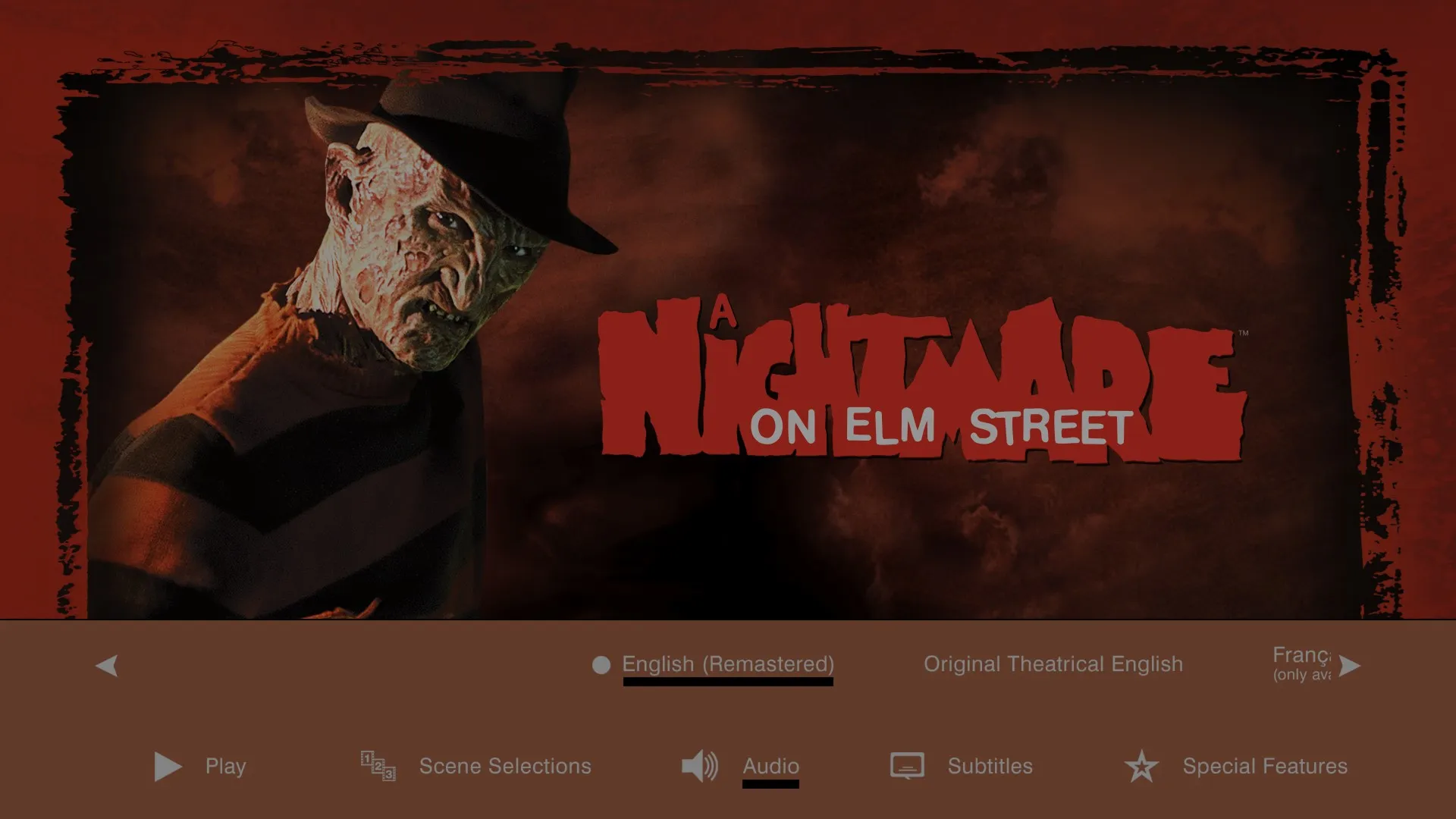 A Nightmare on Elm Street 4K setup menu