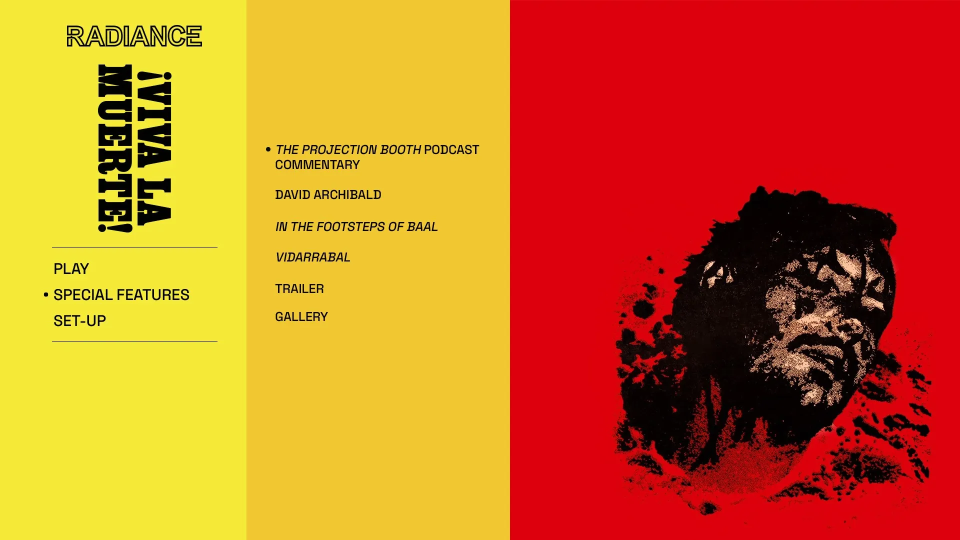 Viva la Muerte extras menu