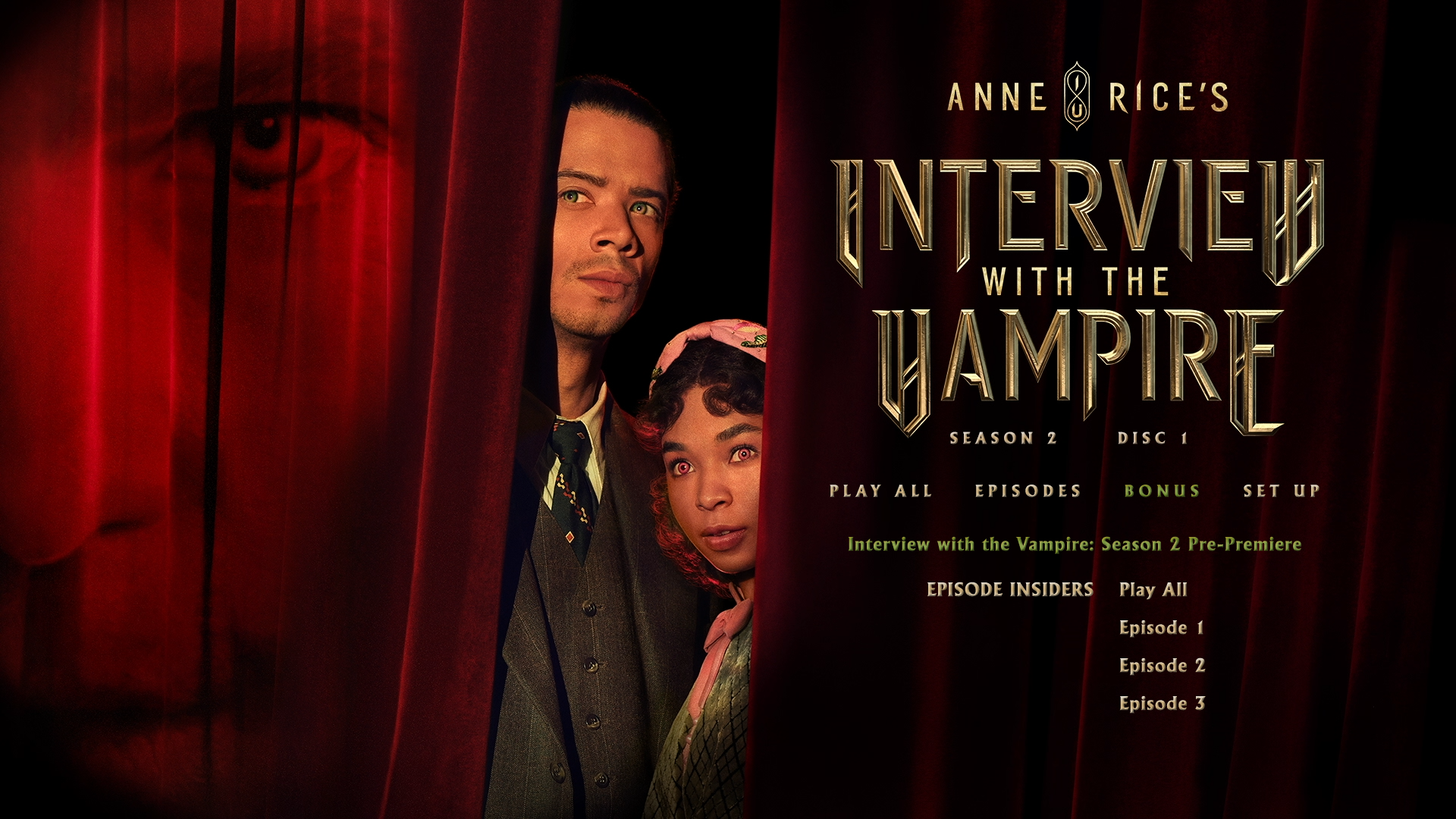 Interview with the Vampire Season 2 Blu-ray Extras Menu