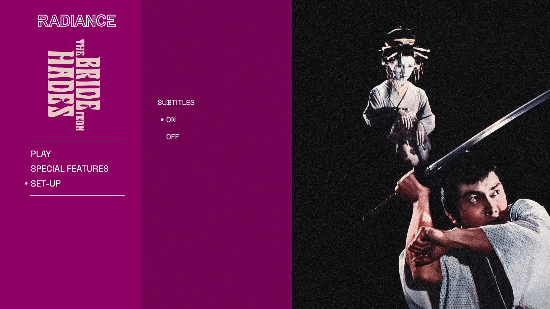 The Bride from Hades setup menu