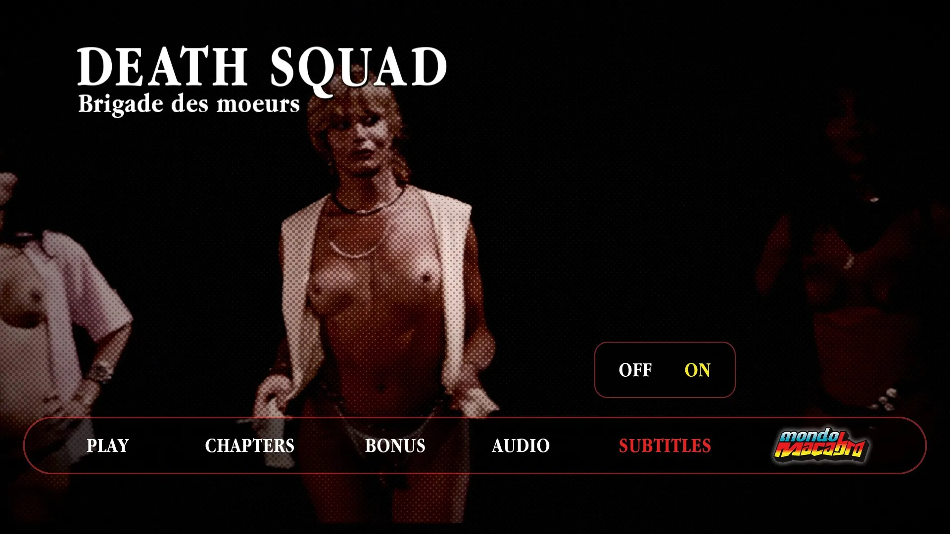 Death Squad subtitles menu