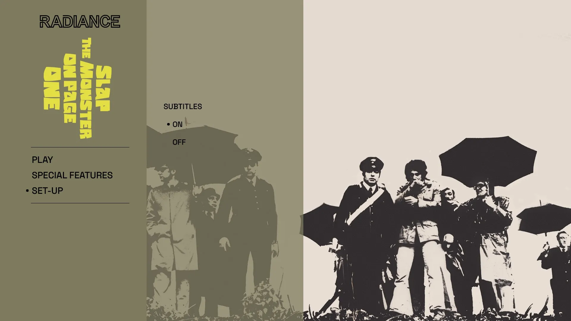 Slap the Monster on Page One setup menu