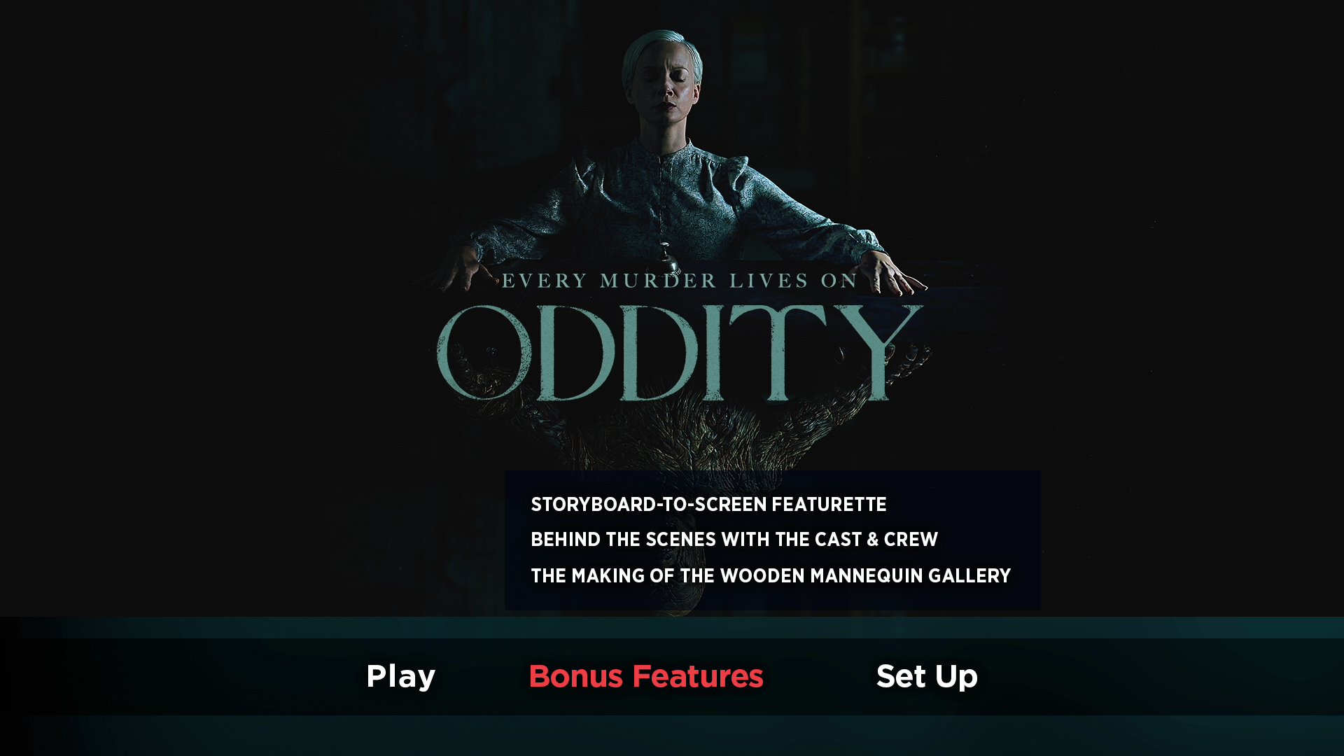 Oddity Blu-ray Extras Menu