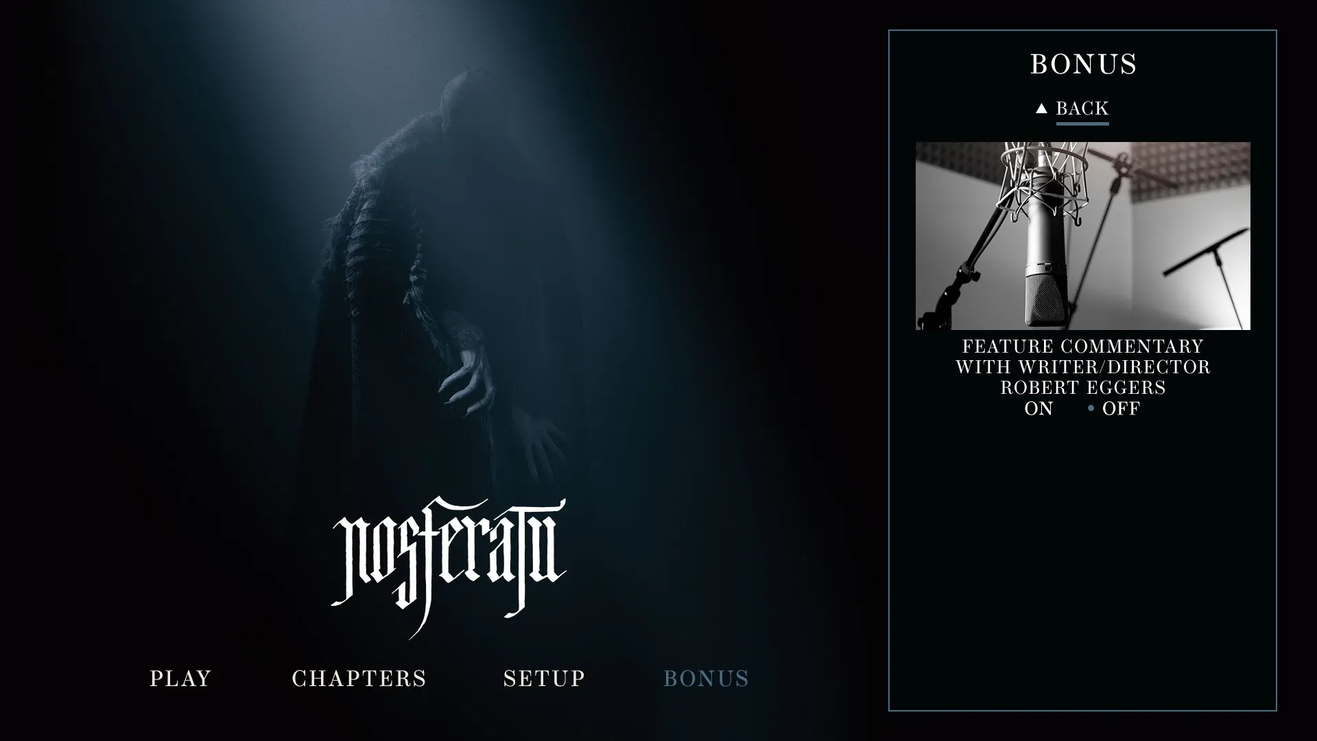 Nosferatu 4K extras menu 2