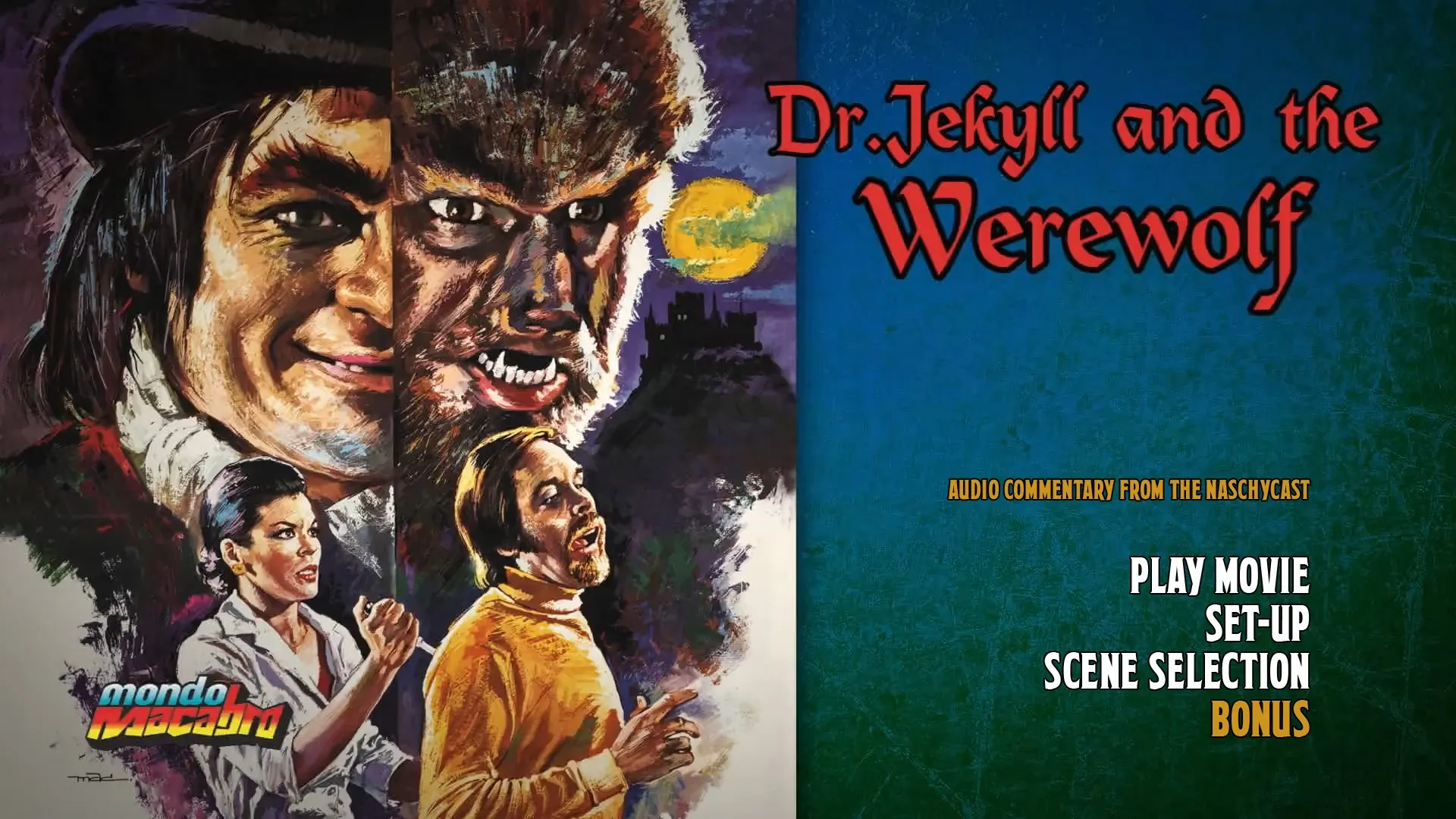 Dr. Jekyll and the Werewolf 4K extras menu