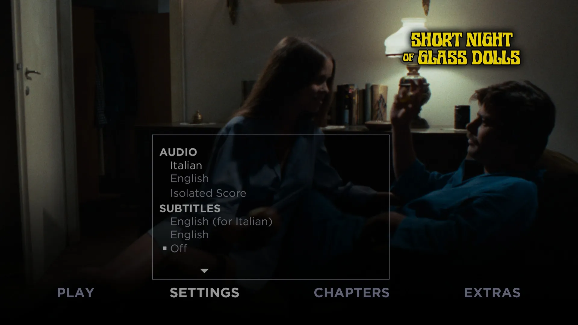 Short Night of Glass Dolls 4K setup menu