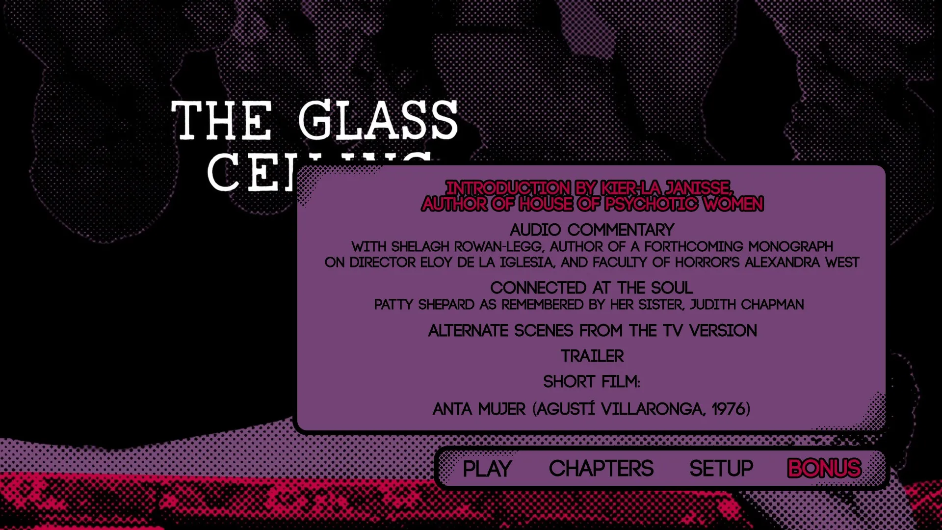 The Glass Ceiling extras menu