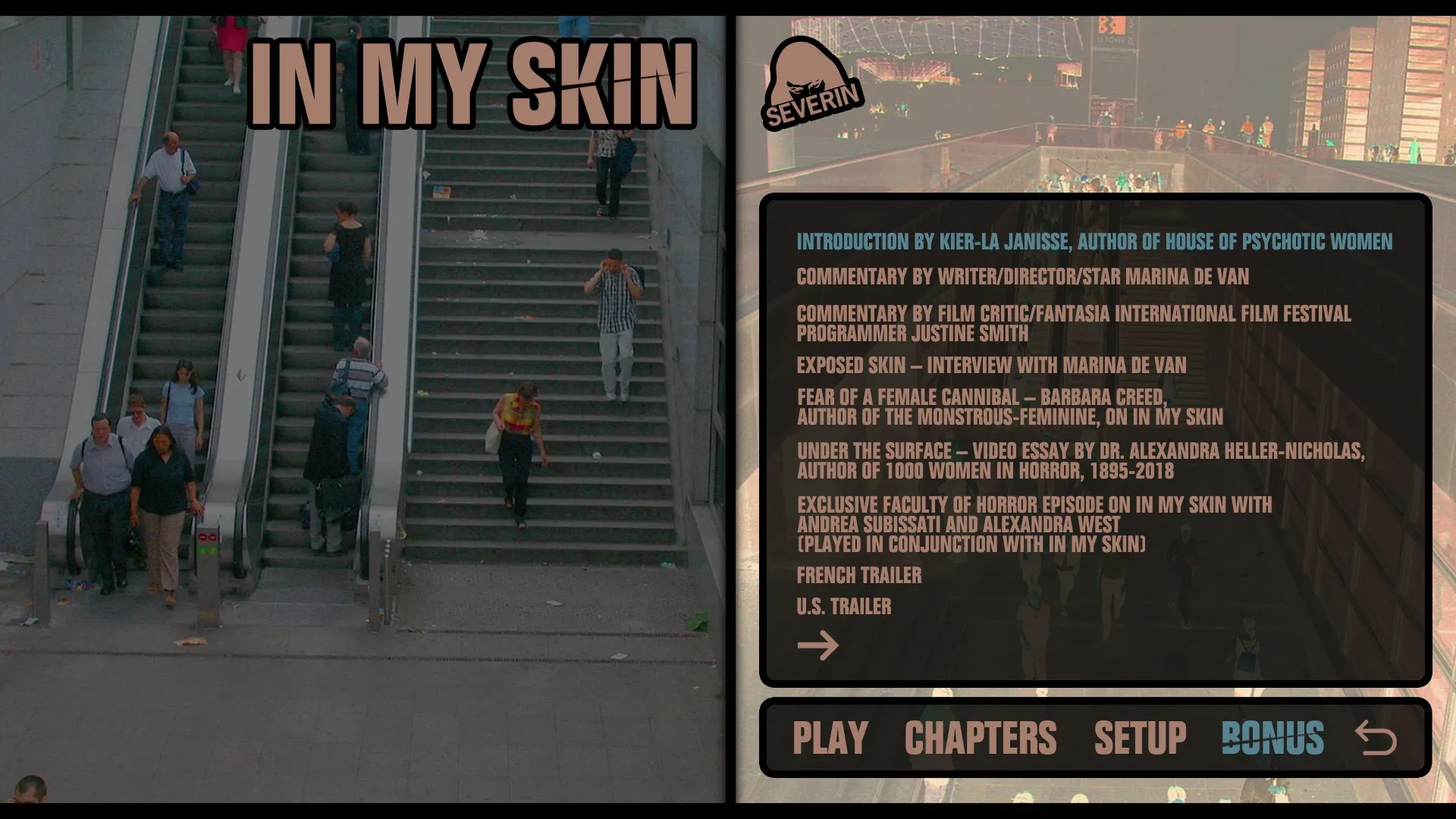 In My Skin 4K extras menu 1