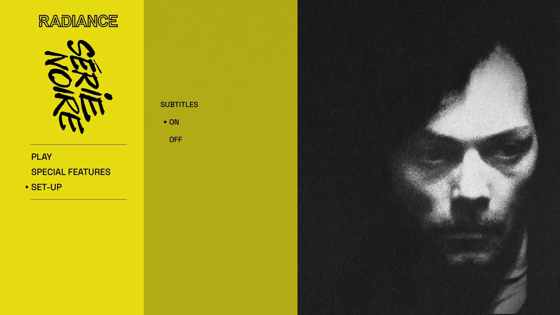 Serie noire setup menu