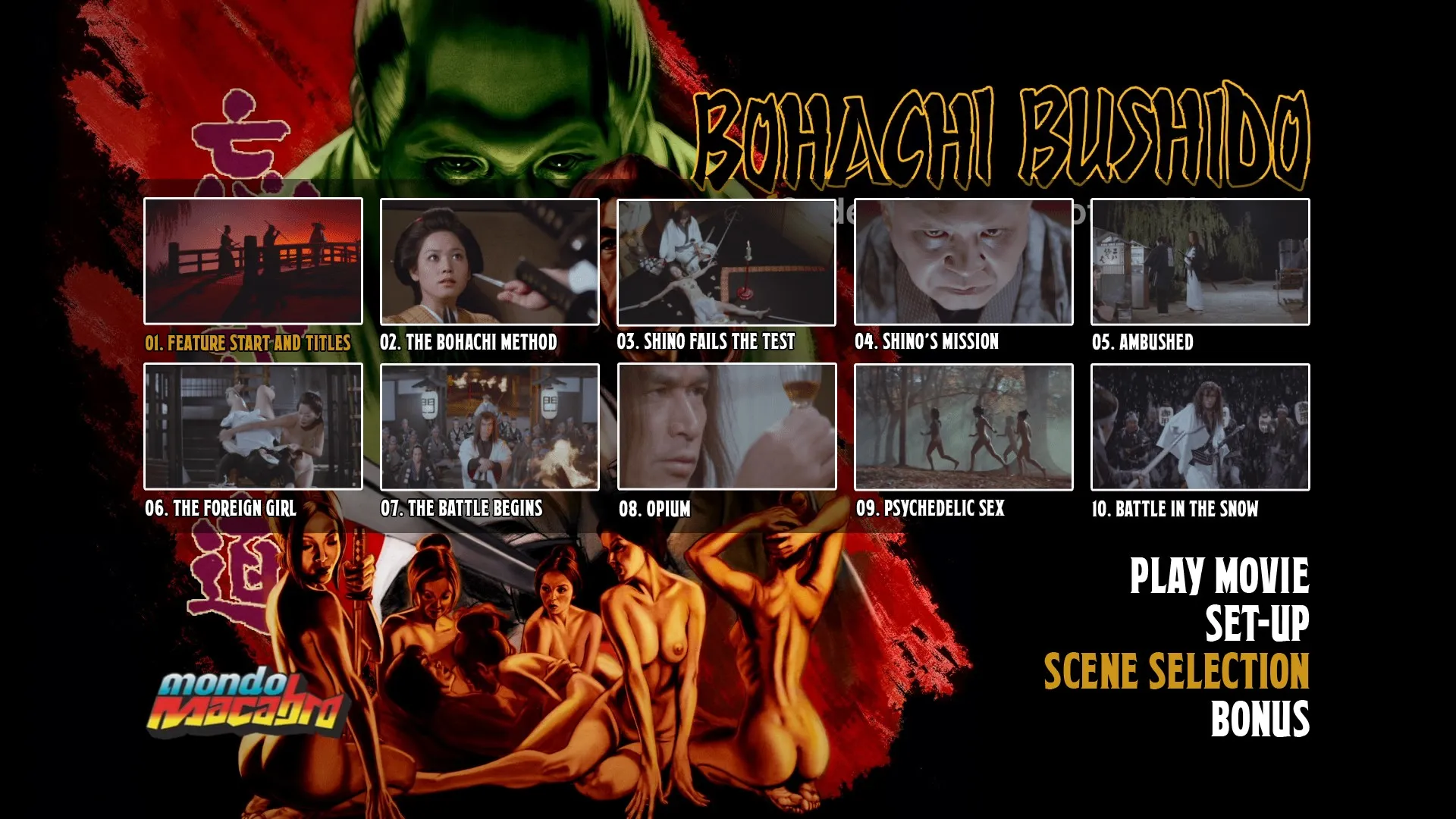 Bohachi Bushido scene select menu