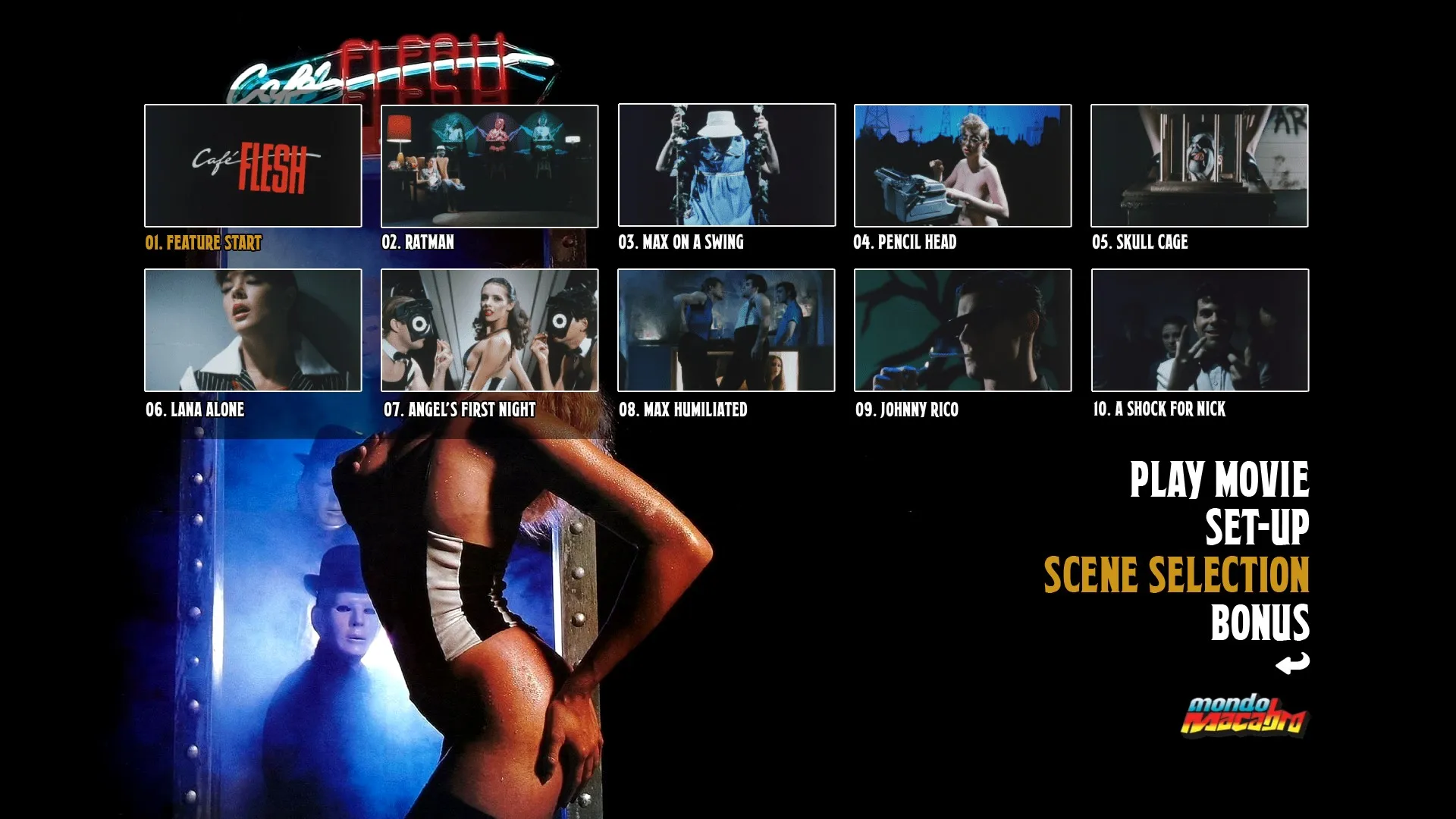 Cafe Flesh scene select menu