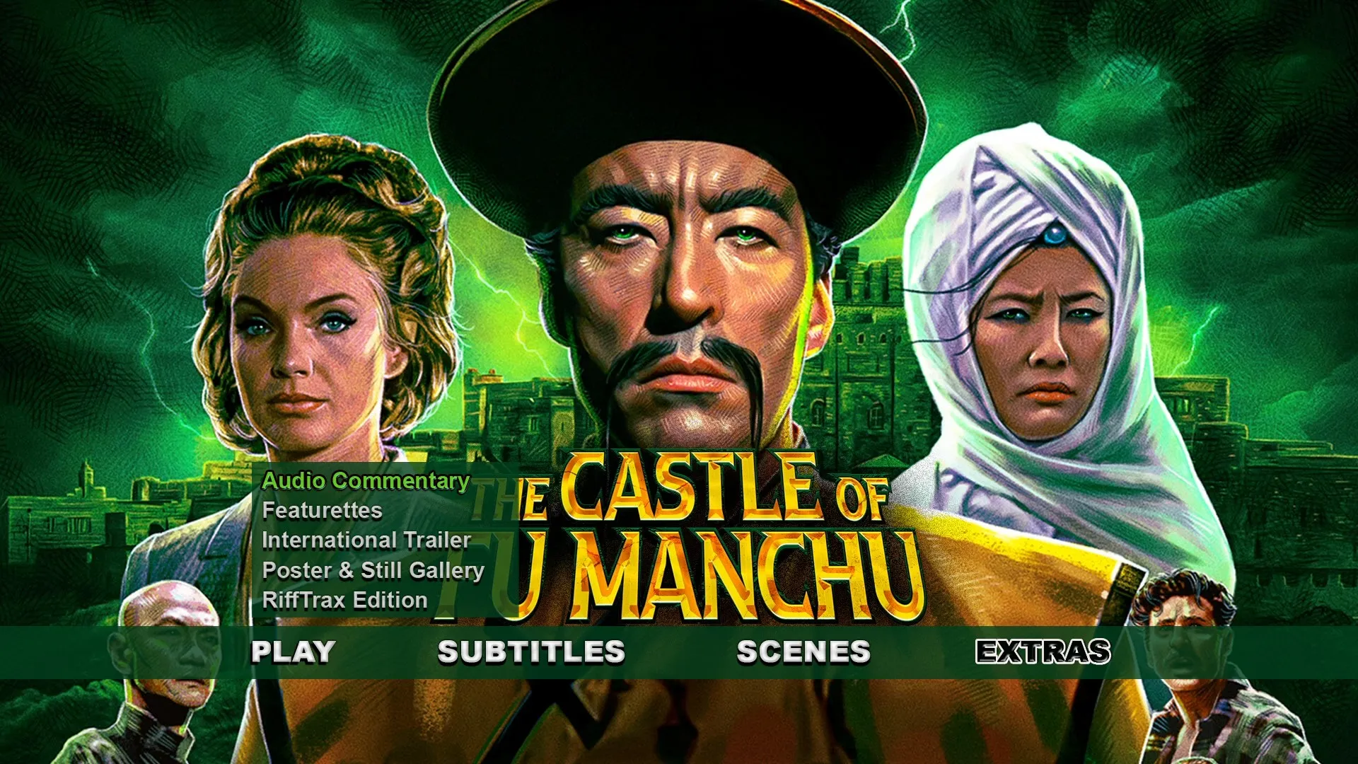 The Castle of Fu Manchu 4K extras menu