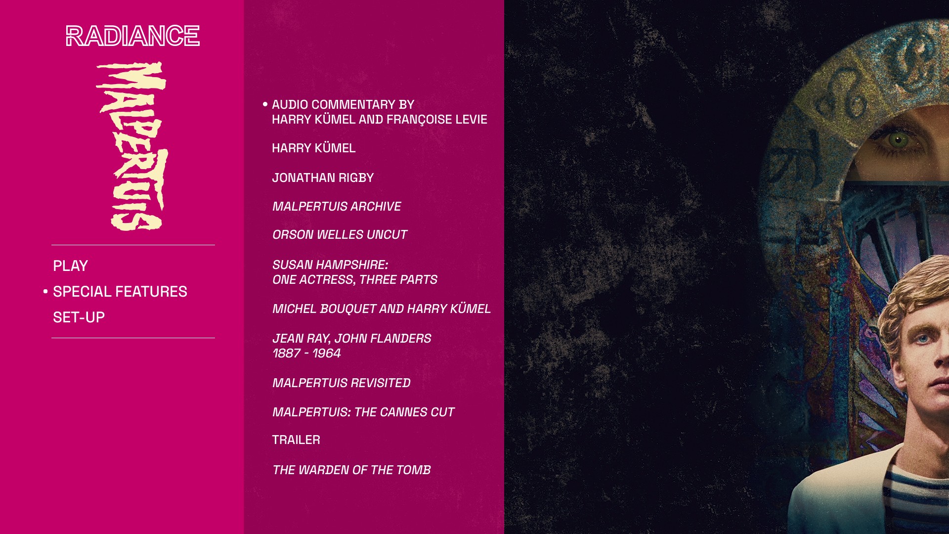 Malpertuis extras menu