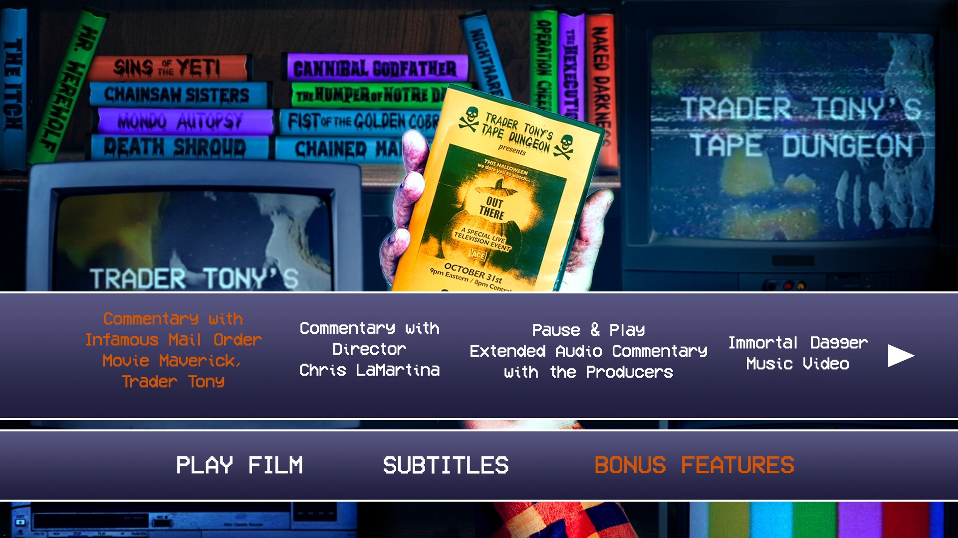 Out There Halloween Mega Tape extras menu 1