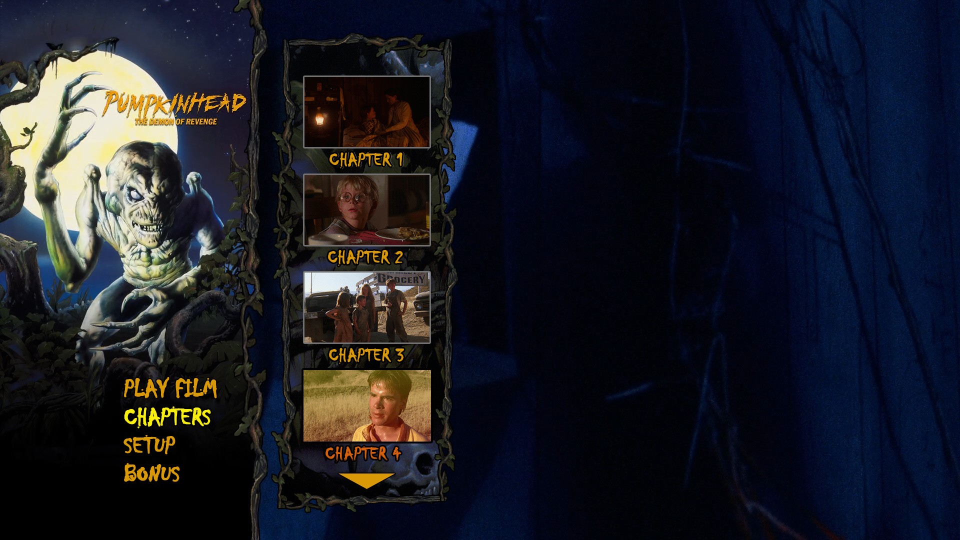 Pumpkinhead 4K scene select menu