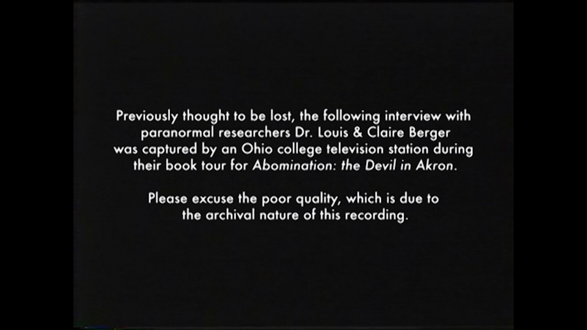 Out There Halloween Mega Tape archival Claire and Louis Berger interview