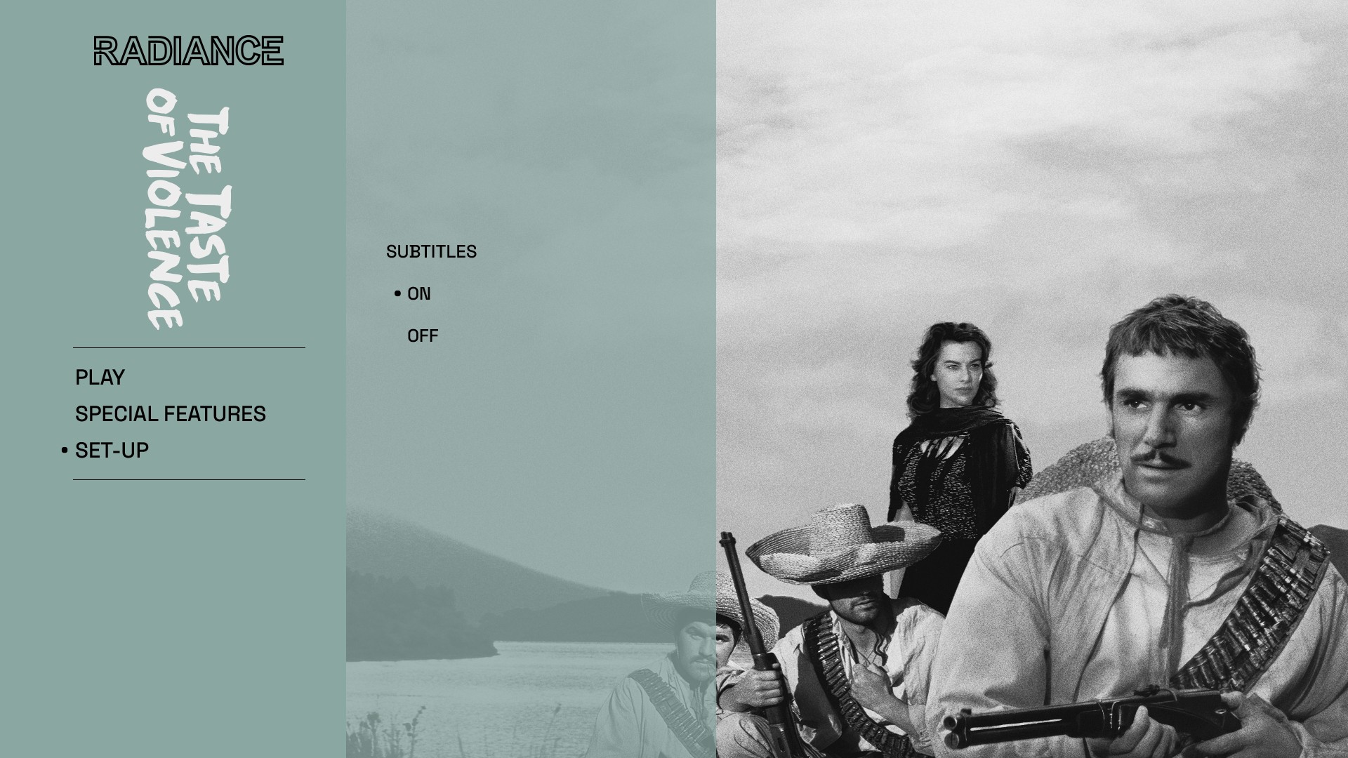 The Taste of Violence setup menu