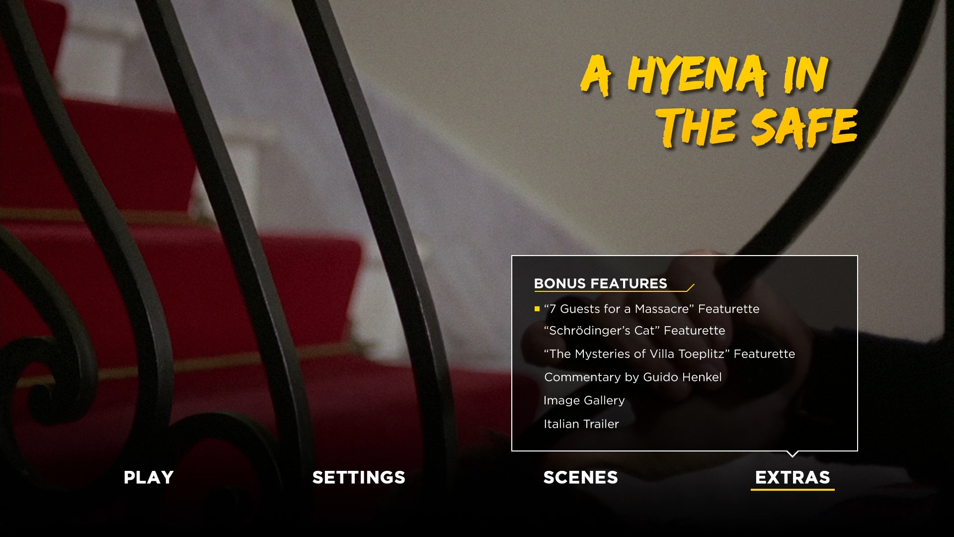 A Hyena in the Safe extras menu