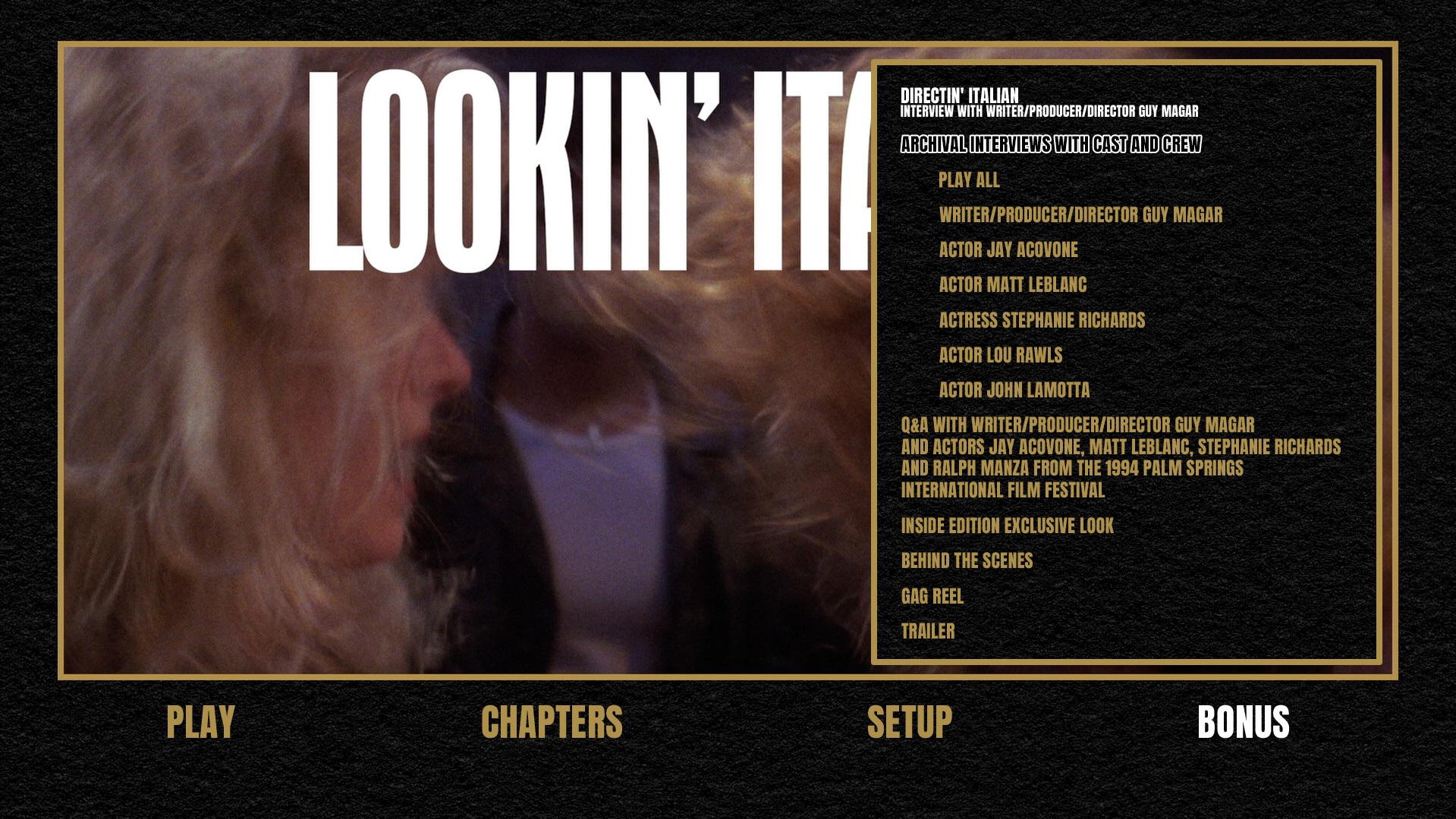 Lookin' Italian extras menu