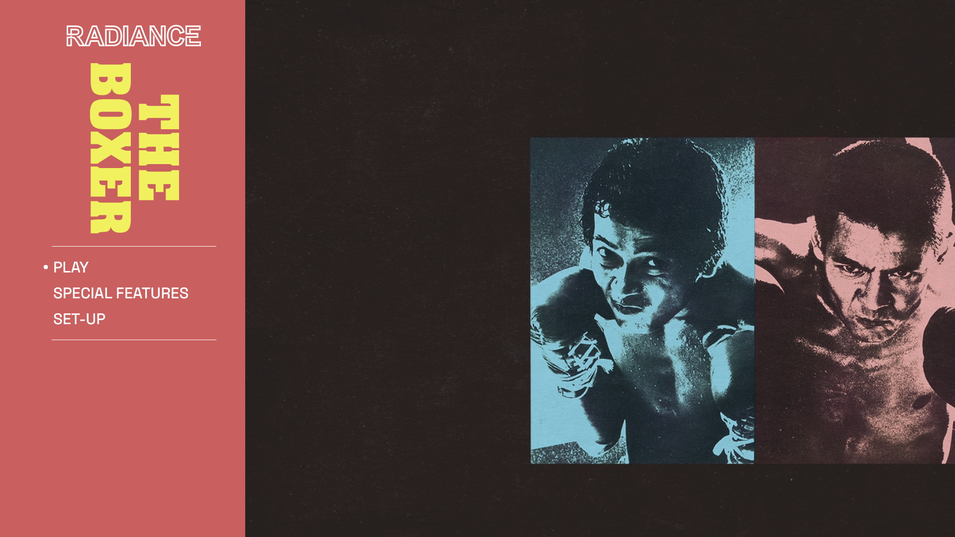 The Boxer Blu-ray menu