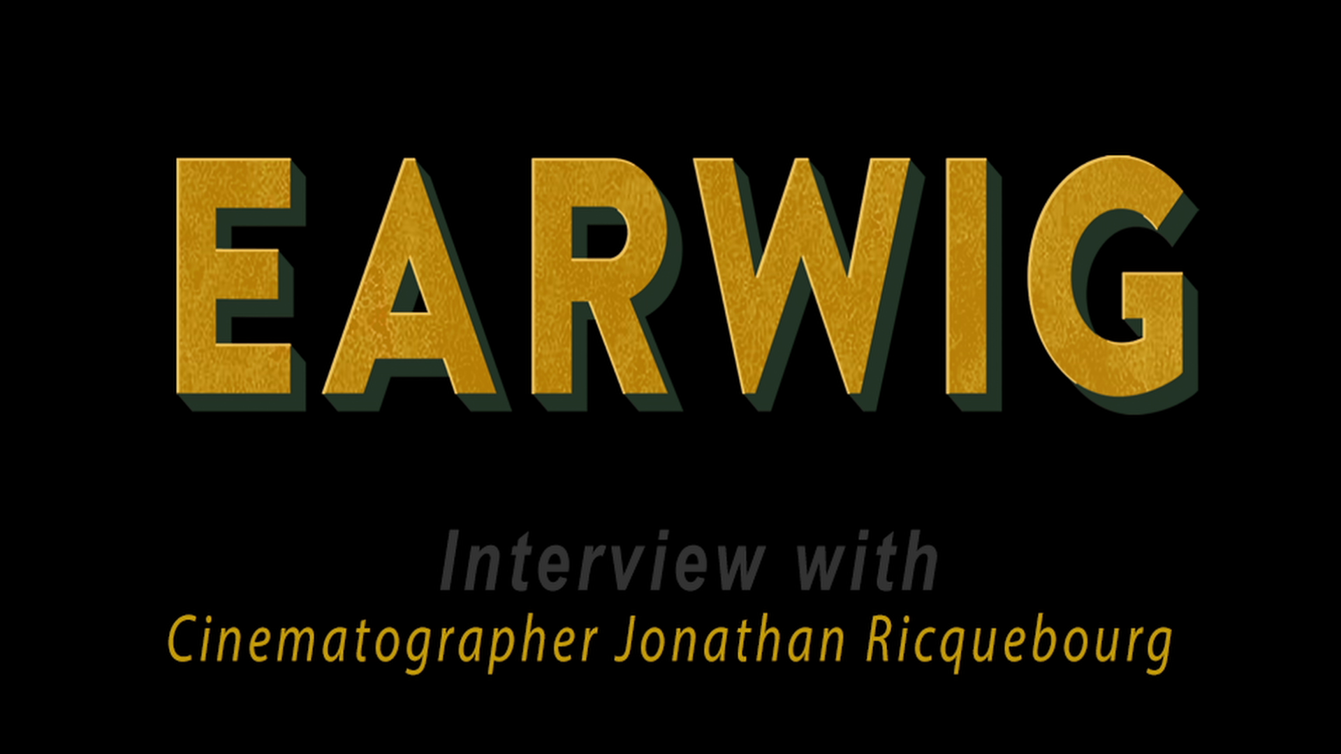 Earwig Jonathan Ricquebourg interview