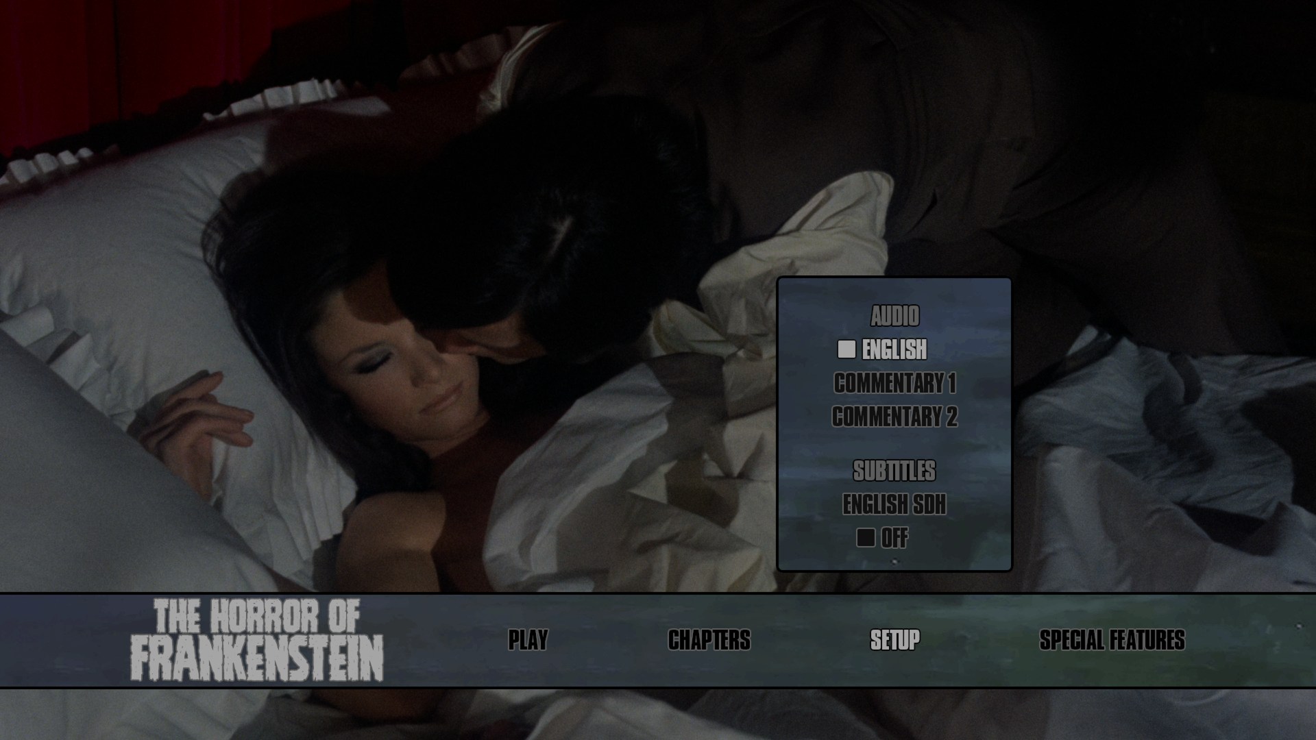 The Horror of Frankenstein 4K setup menu