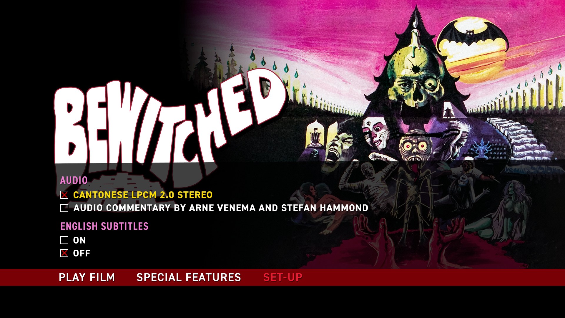 Bewitched setup menu